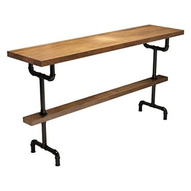 Imagem de KIZQYN Balcão de bar de mesa contra a parede mesa longa de leite loja de chá restaurante balcão de bar de mesa alta, não incluído cadeiras conjunto de mesa de pub (cor: 120 * 50 * 105cm)