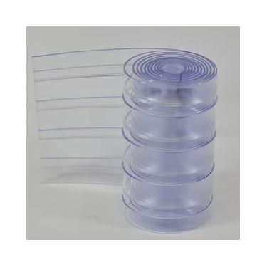 Imagem de Byson Tiras de porta de substituição de PVC cortina de vinil transparente tira única 8 pés de comprimento armazém tiras de substituição de porta de cachorro casa de cachorro ou canil aba de porta canelada / resistente a arranhões 200 mm de largura x 8 pés de comprimento