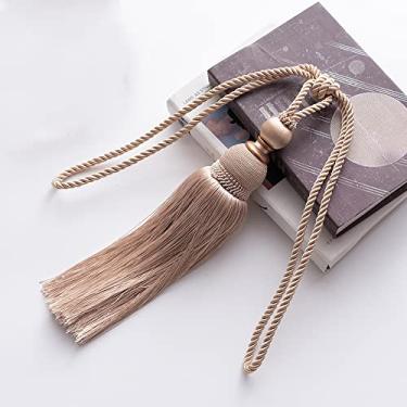 Imagem de Suportes de cortina de amarração de cortina Correia de cortina com franjas de janela Correia de cortina de gancho simples, T10,2 PCS