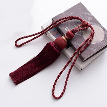 Imagem de Suportes de cortina de amarração de cortina Correia de cortina com franjas de janela Correia de cortina de gancho simples, T15,2 PCS