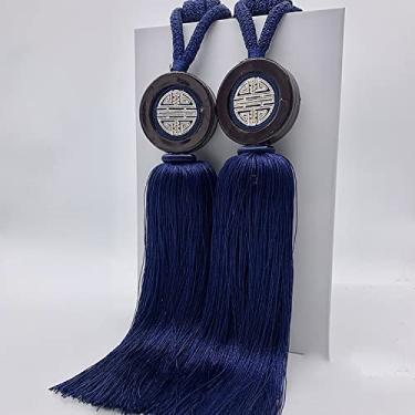 Imagem de Suportes de cortina estilo chinês cortina pendurada alça de bola alça de borla decorativa clássica alça de armazenamento cordão quarto quarto sala de estar, T1,4 pcs