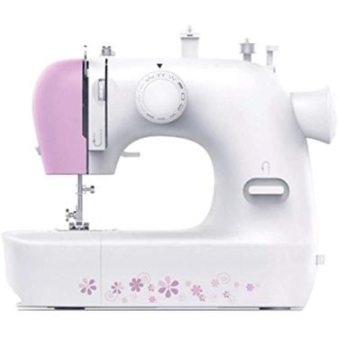 Imagem de Máquina de costura manual para iniciantes, máquina de costura elétrica doméstica, mini máquina de costura, portátil, iluminada, máquina de costura atualizada