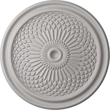 Imagem de Medalhão de teto Ekena Millwork CM22TNUWF Trinity, 22"OD x 1 3/4" P (serve em toldos de até 3 polegadas), pintado à mão Ultra branco puro
