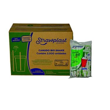 Imagem de Canudo Biodegradável Grosso 8mm 21cm Milk Shake Straw C/2000