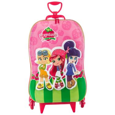 Imagem de Mochila de Rodinha Escolar Moranguinho Infantil 3D Maxtoy