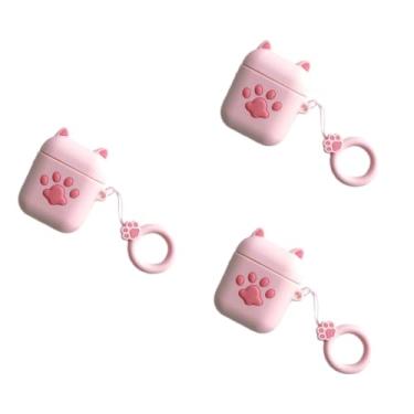 Imagem de HEMOTON 3 Pçs Gatos Garra Gato Pata Fones De Ouvido Caso Fone De Ouvido Caso Desenhos Animados Silicone Escudo Bonito Caso Sapo Mala Capa Protetora À Prova De Choque Personalidade