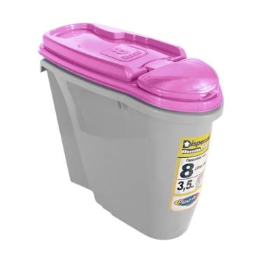 Imagem de Porta Ração Dispenser Home Plast Pet 8L Rosa