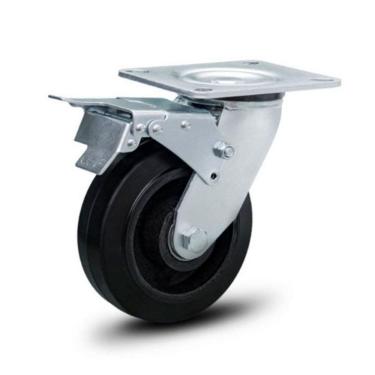 Imagem de Rodizio 6x2 Borracha C/freio Roda Ferro 350 Kg