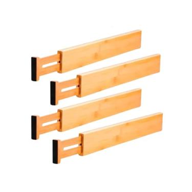 Imagem de Divisória De Gaveta Armário Bambu Regulável 4 Unidades Ajustável Divisor