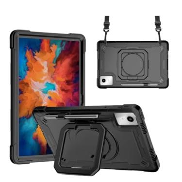 Imagem de Capa protetora resistente à prova de choque para tablet à prova de choque com suporte para Lenovo Tab M11 11 polegadas Xiaoxin Pad 2024 TB331FC TB330FU (preto e preto, M11 11 polegadas)