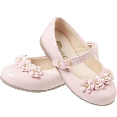 Imagem de Sapatilha Infantil Branca com Laço de Flores para Meninas (Rosa, BR, Criança de 1 a 3 anos, Numérico, 20)