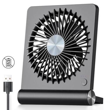 Imagem de Koonie Ventilador USB, vento forte, ultra silencioso, pequeno, ventilador de mesa dobrável de 220°, 3 velocidades, ajustável, USB-C com fio, alimentado, ventilador pessoal para escritório em casa