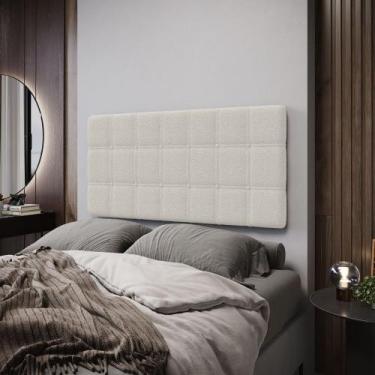 Imagem de Painel Rana 140 Bouclê Aradecor, OFF WHITE, CASAL PADRãO
