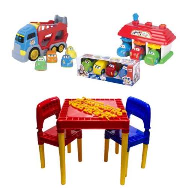 Imagem de Kit Mesa Didática Infantil Tritec + Babys Cars Cargo Garagem - Big Sta