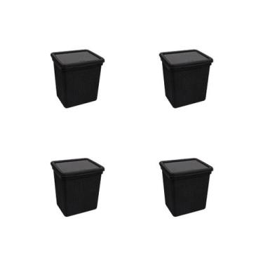 Imagem de Kit 4 Lixeiras de Pia Juta 3,7L Preto 3284 JAGUAR