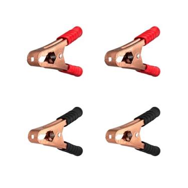 Imagem de Xnrtop 110 mm Preto Vermelho 100 A Braçadeira de Bateria Isolada, Clipes de Metal Jacaré Grampos de Teste Terminal Bateria Elétrica Braçadeira de Crocodilo Clipes de jacaré Isolados Banhados a Cobre