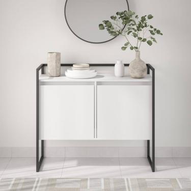 Imagem de Buffet Industrial para Sala Irlanda Branco Preto