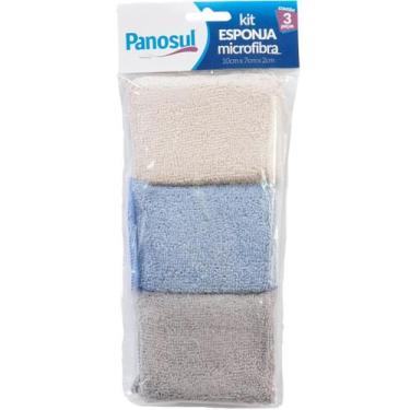 Imagem de Kit 3 Esponjas Microfibra Multiuso para Limpeza 10x7x2cm - Panosul, So