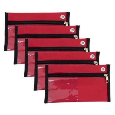 Imagem de 5 Malotes para Caixa Loja Contabilidade Dinheiro 20x12 - Look, Vermelh