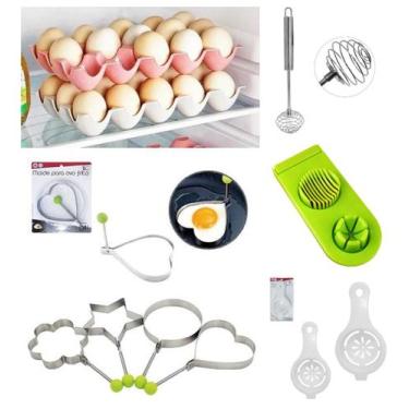 Imagem de Kit Ovo 5 Peças - Batedor De Ovo Gema E Clara Mola De Inox - TOP RIO