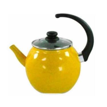 Imagem de Chaleira Bola Amarelo Pigmentado Tampa De Vidro 2,6 Lts - Belmar