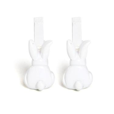 Imagem de Mini Prendedor de Páscoa Coelhinho Branco de Costas - 06 unidades - Cr