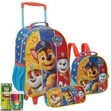 Imagem de Kit Mochila Rodinha Patrulha Canina Meninos Lancheira Estojo - Xeryus