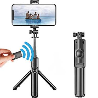 Imagem de Bastão De Selfie Com Tripé Retrátil Portátil Controle Remoto Via Bluet