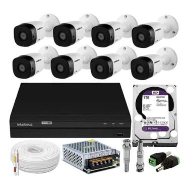 Imagem de Kit 8 Câmeras Intelbras 1120b Dvr 8 Canais C/ Hd
