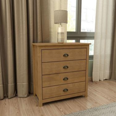 Imagem de Cômoda 4 Gavetas Madeira Maciça Topazio Freijó