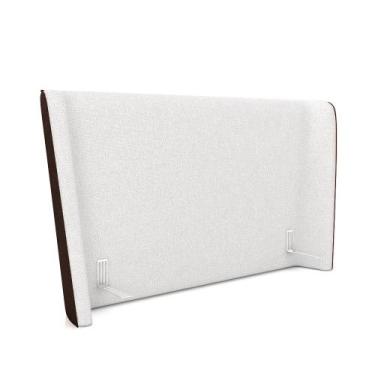 Imagem de Cabeceira Design para Cama King Torres Pés em Madeira PU/Bouclê Marrom