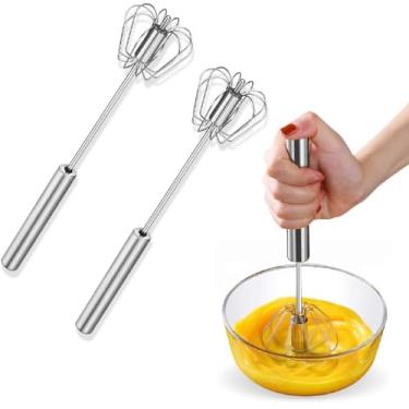 Imagem de 2 Batedores Clara Neve Ovos Giratório Profissional Inox Manual