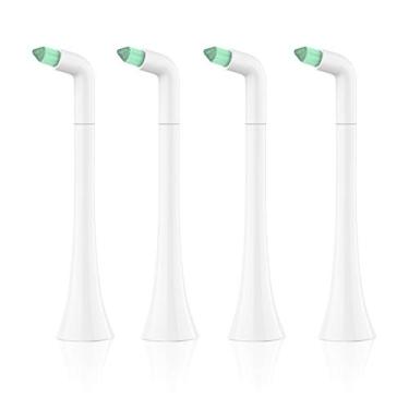 Imagem de Cabeças de escova de dentes de substituição interdentais para sistema de cabeça de escova de clique Philips Sonicare, para aparelhos de limpeza/entre dentes/dentes traseiros (pacote com 4, branco)