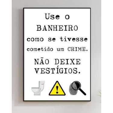 Imagem de Quadro Banheiro Lavabo Higiene Aviso Informativo 20x28cm - CAMALEÃO DE