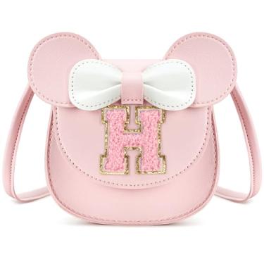 Imagem de Sawkig Mini bolsa infantil infantil para meninas de 2 a 6 anos presente de aniversário bolsa de orelhas de rato rosa, rosa, H
