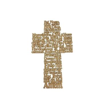 Imagem de Painel Cruz Oração Pai Nosso 45x60cm - Atelier da Madeira