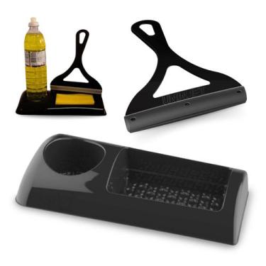 Imagem de Porta Detergente Pia Suporte Esponja Sabão Com Rodinho Preto ou Branco