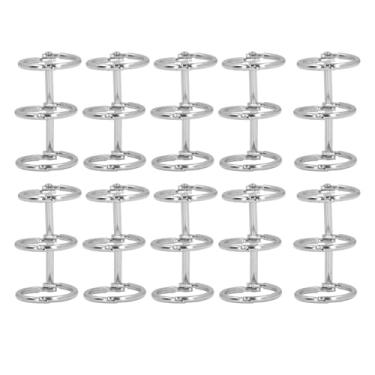 Imagem de 10pcs 3 anel metal metal folhas de folhas soltas Aço inoxidável Rings Foto Álbum Spinha de encadernação para notebook Diário de viagem Anéis (20mm)