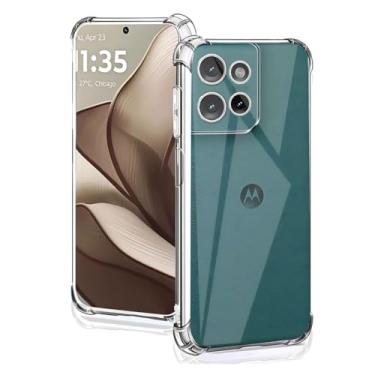 Imagem de Capa Capinha Anti Impacto Transparente Para Moto Edge 50 Neo Tela de 6.4 Polegadas - (Bluepink)