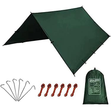 Imagem de Tenda de rede para acampamento de lona de rede KALINCO com braguilha de chuva de 3 m x 3 m / 3 m x 5 m de altura com pegada de lona multifuncional durável e leve para secagem rápida dossel, Green-3X3M, 3X3M