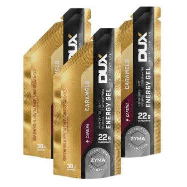 Imagem de Kit 3 Energy Gel Dux Nutrition Sabor Caramelo com Cafeína 30g