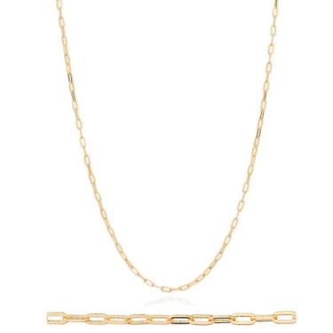 Imagem de Cordão Rommanel Masculino Banhado A Ouro 18k Tamanho 70cm Elo Cadeado 