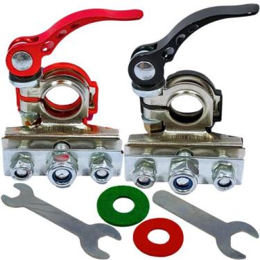 Imagem de Kit terminal de bateria trava polo 3 vias com engate rápido conector k