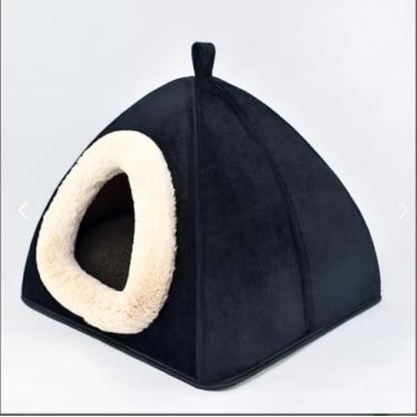 Imagem de Cama Casa Toca Iglu Tenda Caminha Cabana para Cachorros e Gatos Pet (Preto)
