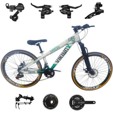 Imagem de Bicicleta Vikingx 24v Aro 26 Tuff 25 Aluminio Shimano Mtb Freeride Sus