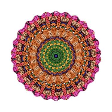 Imagem de F-CANLAN 3D Mandala Wind Spinner, 25,4 cm de aço inoxidável flor vento Spinners interior exterior jardim decoração de quintal, artes dinâmicas artesanato pendurado escultura (rosa vermelha)
