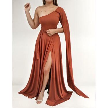 Imagem de Vestido Feminino Longo Festa Madrinha Capa Longa, Casamento - Casual D