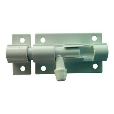 Imagem de Ferrolho Trinco Porta Portão Alumínio Branco 2 Polegadas - Kmp Acessór