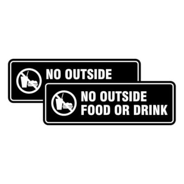 Imagem de Placa de parede padrão sem alimentos ou bebidas - preta - média pacote com 2