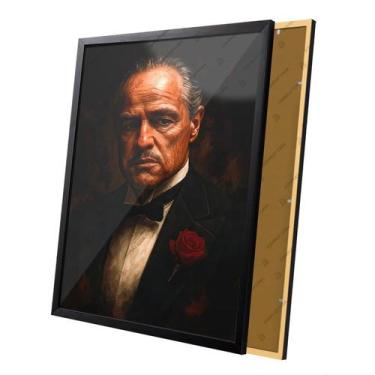 Imagem de Quadro Mafioso Gangster Chefão Don Corleone Moldura e Vidro - Complet 